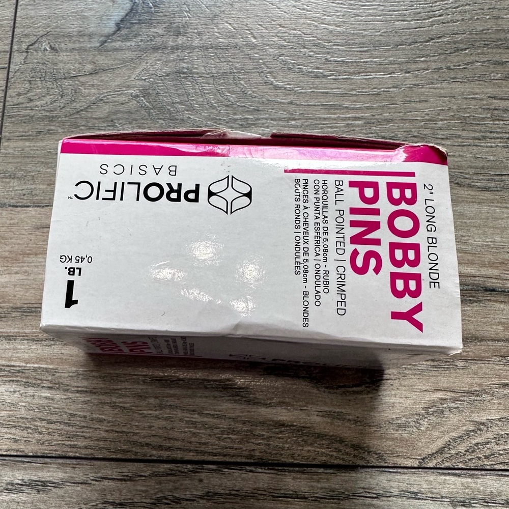 1 lb Blonde Ball Pointed Crimped Bobby Pins